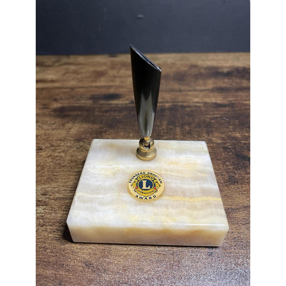 Lions Founder Program Award Pen Holder Natural Stone